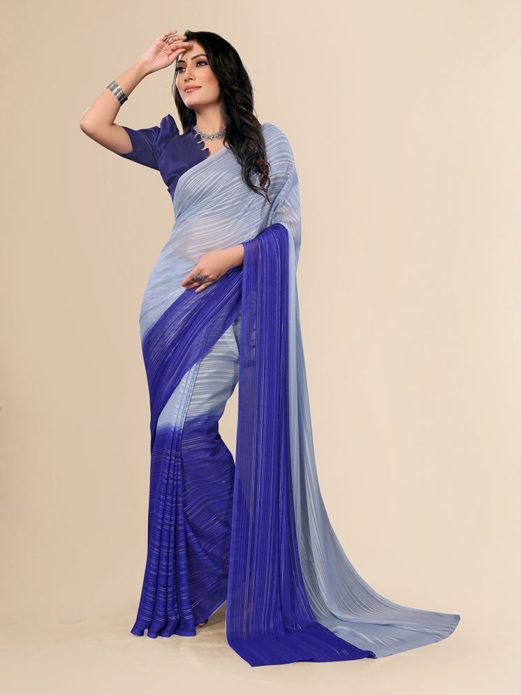     			Kashvi Sarees Satin Dyed Saree With Blouse Piece - Grey ( Pack of 1 )