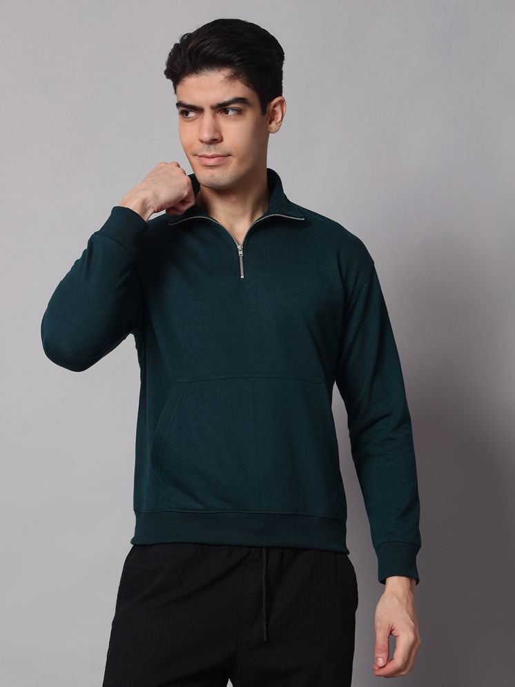     			OBAAN Fleece High Neck Men's Sweatshirt - Green ( Pack of 1 )