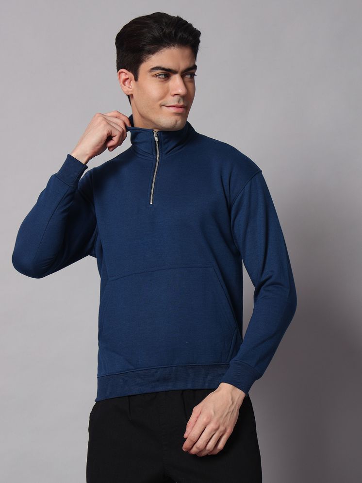     			OBAAN Fleece High Neck Men's Sweatshirt - Blue ( Pack of 1 )