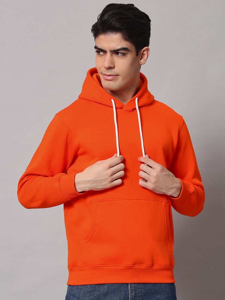     			OBAAN Fleece Hooded Men's Sweatshirt - Orange ( Pack of 1 )