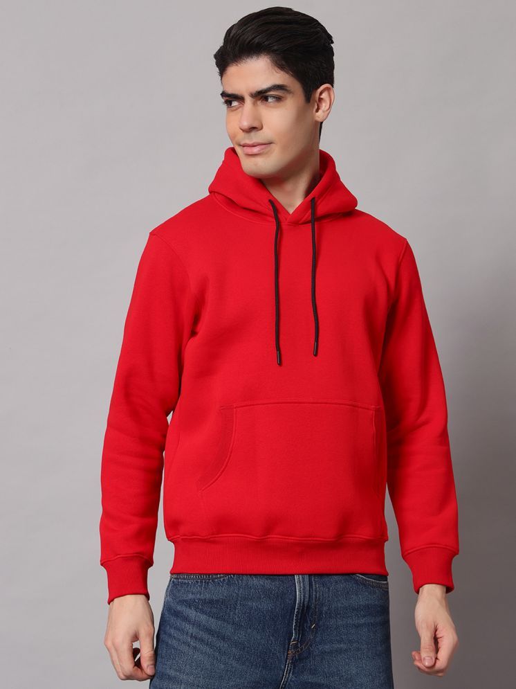     			OBAAN Fleece Hooded Men's Sweatshirt - Red ( Pack of 1 )