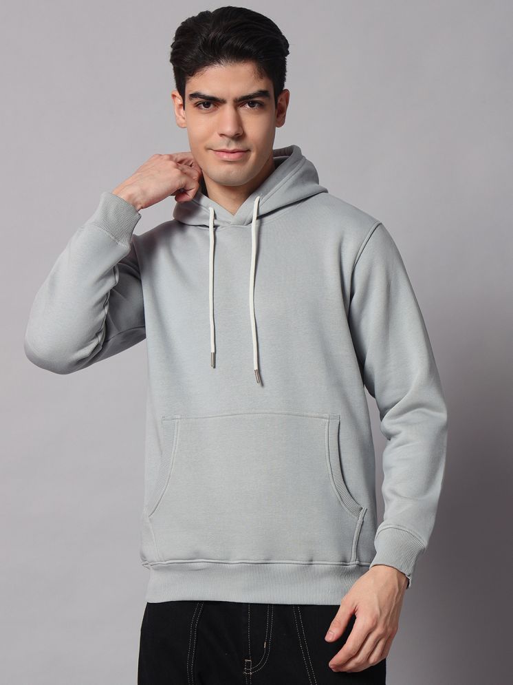     			OBAAN Fleece Hooded Men's Sweatshirt - Grey ( Pack of 1 )