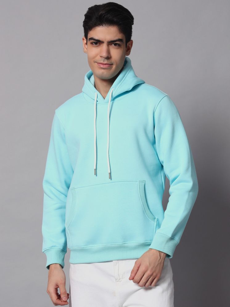     			OBAAN Fleece Hooded Men's Sweatshirt - Turquoise ( Pack of 1 )