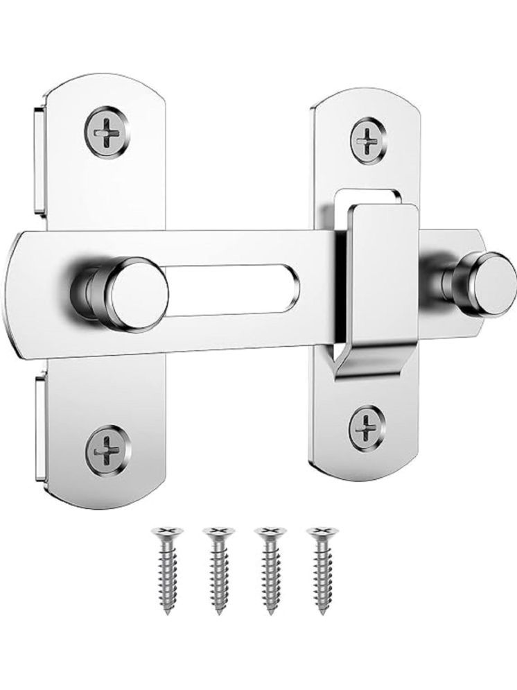     			RAMDEV ENTERPRISE 180 Degree Flip Sliding Barn Door Lock for Privacy,Stainless Steel Gate Latches Flip Latch Safety Door Bolt Latch Lock, for Cabinet, Bathroom, Window,Outdoor (Silver, 3)