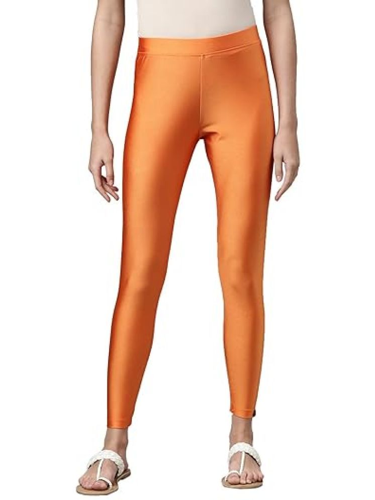     			Twin Birds - Orange Satin Women's Leggings ( Pack of 1 )