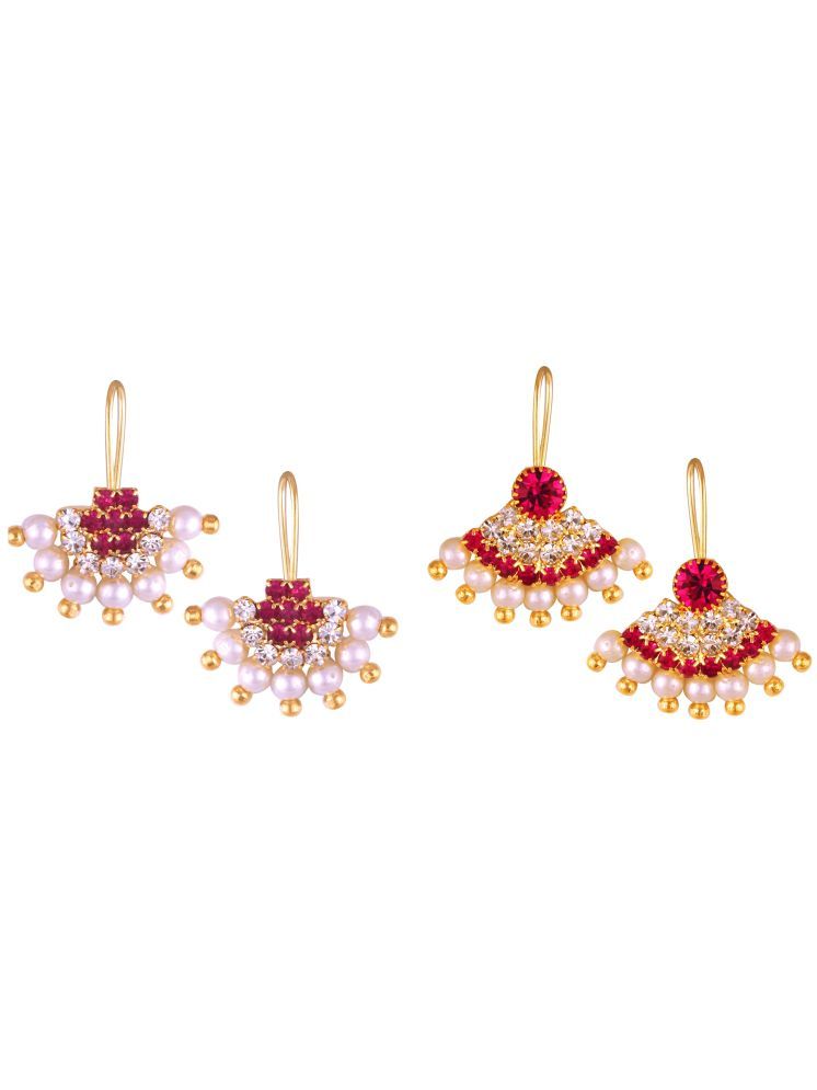     			VIVASTRI Pink Drop Earrings ( Pack of 2 )