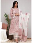 S & D Attire Cotton Printed Kurti With Pants Women's Stitched Salwar Suit - Pink ( Pack of 1 )