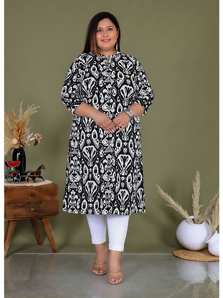     			Avnii Cotton Printed Straight Women's Kurti - Black ( Pack of 1 )