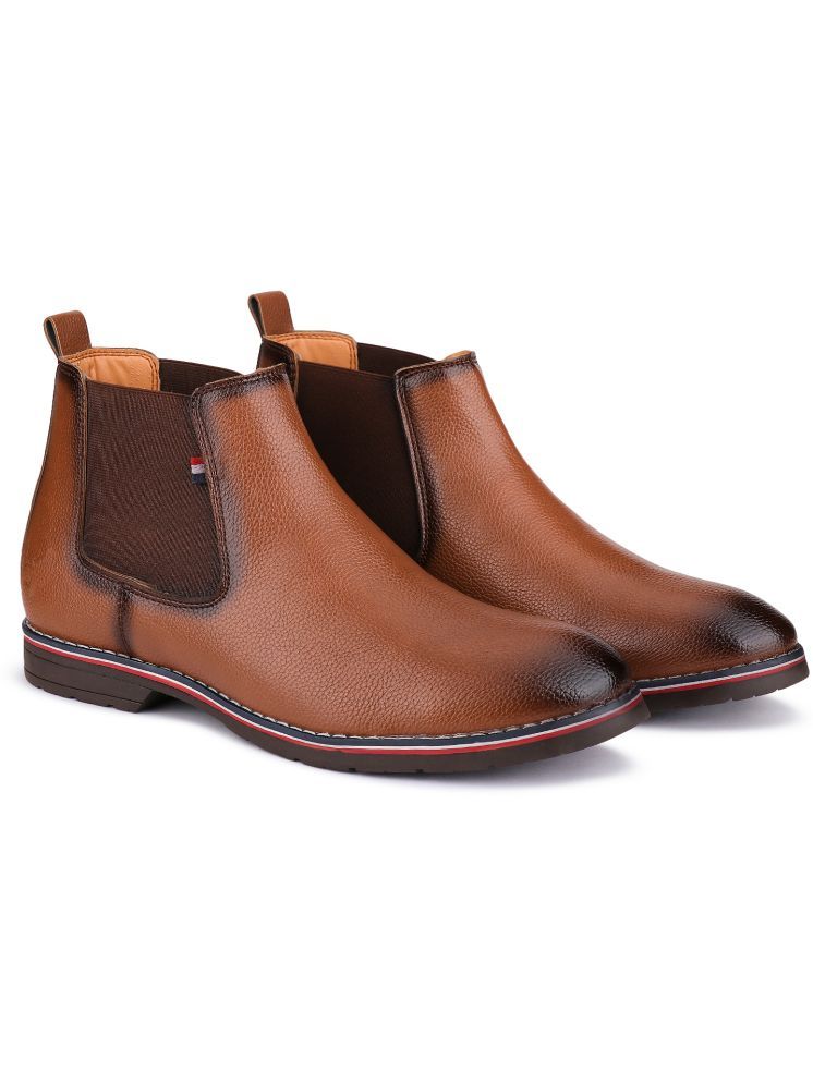     			Bersache Brown Men's Chelsea Boots