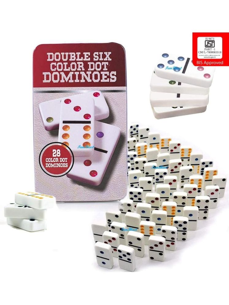     			Bluebell Double 6 Color Dot Dominoes Game Set 28 Pieces Set For Kids