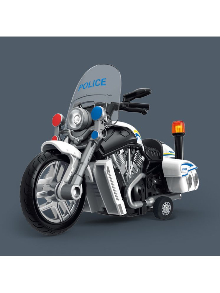     			Bluebell Police Motorcycle Toy - Pull Back Motorcycle Toys, Tiny Gift with Music Lighting, Latte Motorcycles Toy for Kids Boys