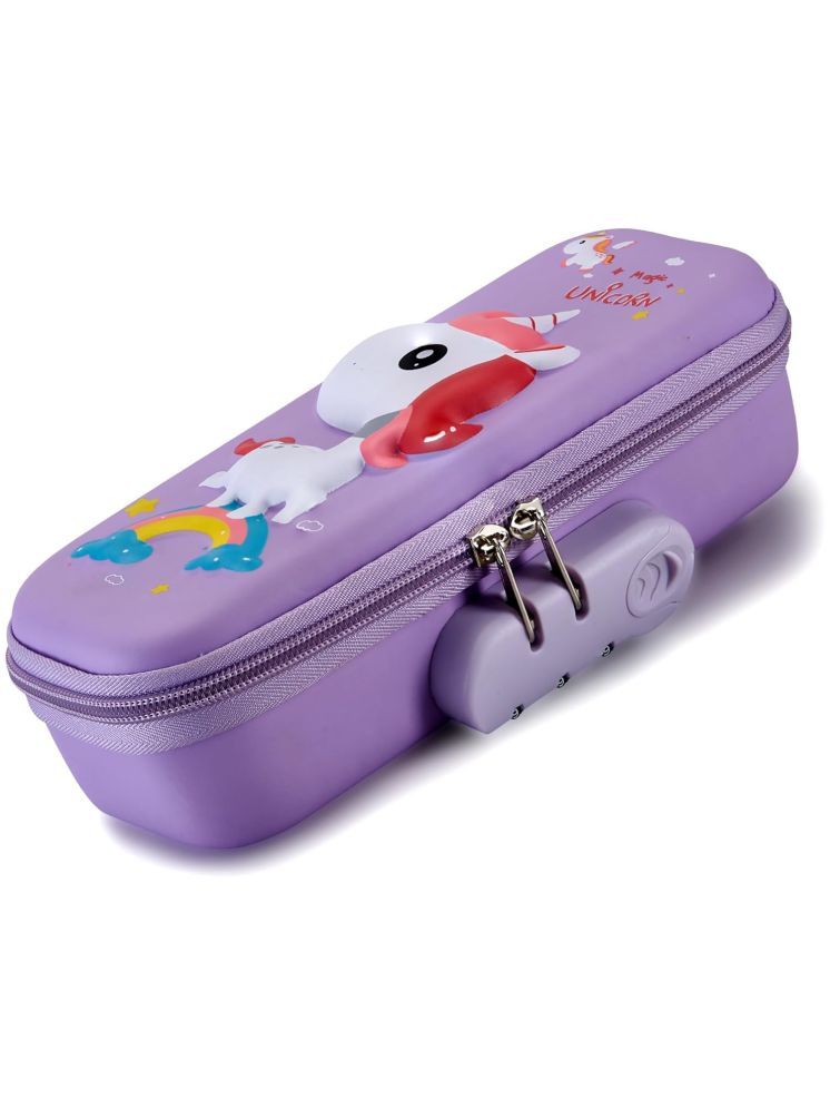     			Bluebell Unicorn Large Capacity with Compartment & Zipper Pencil Box Combination Lock Pencil Case Primary School Students Kindergarten Multi-Layer Pencil Box