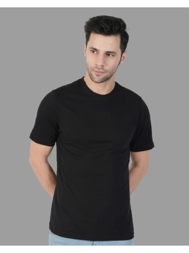     			CALTUS FASHION Cotton Regular Fit Solid Half Sleeves Men's Round T-Shirt - Black ( Pack of 1 )