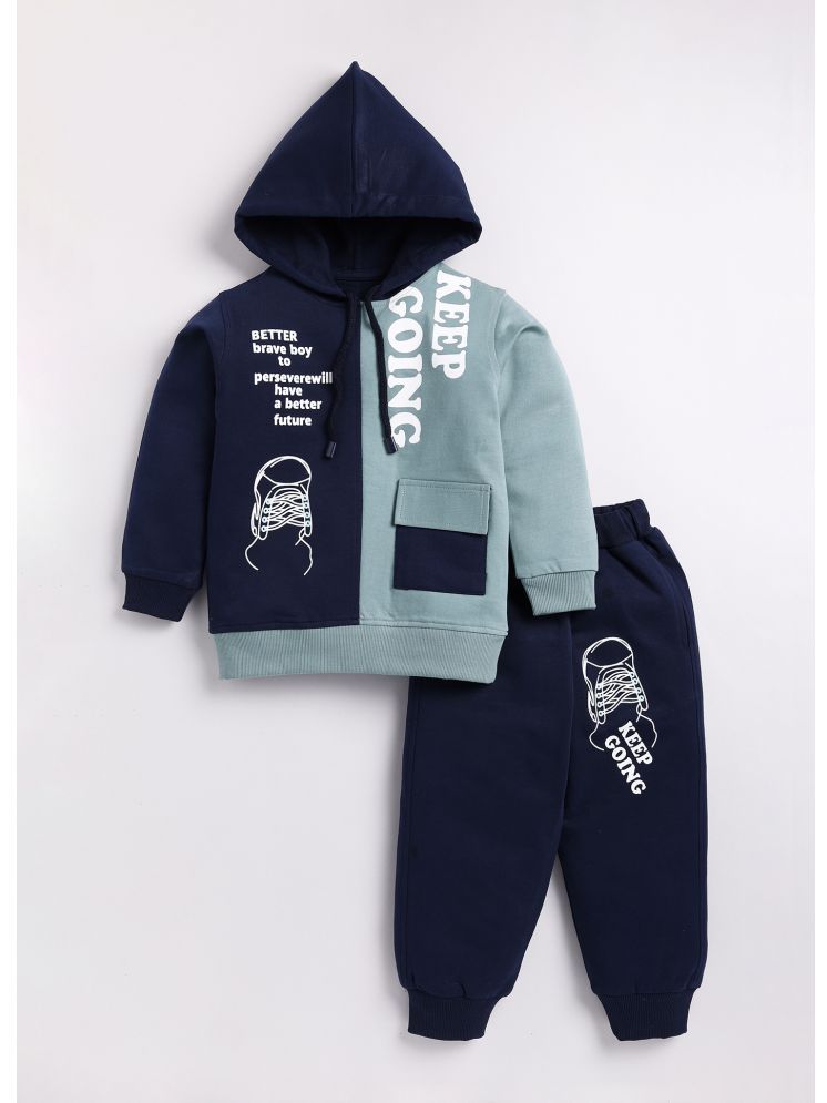     			CUTOPIES Pack of 1 Cotton Sweatshirt & Trackpant For Boys ( Navy )