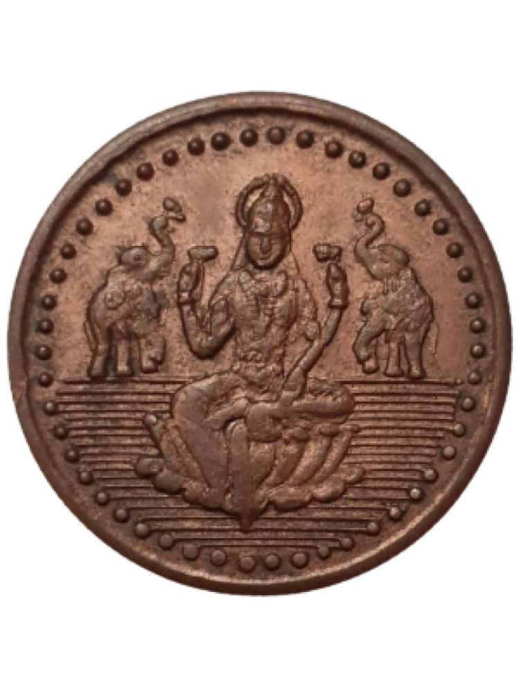     			Extremely Rare Old Vintage Half Anna East India Company 1818 Maa Laxmi Religious Temple Token Coin