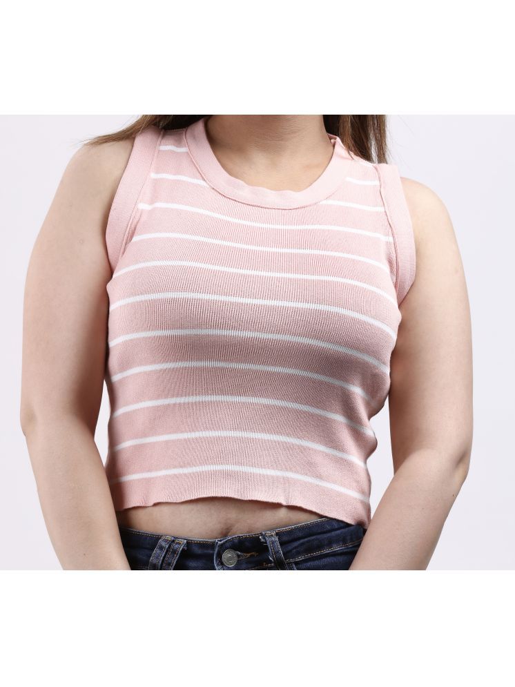     			FEVERFEW Peach Cotton Women's Crop Top ( Pack of 1 )