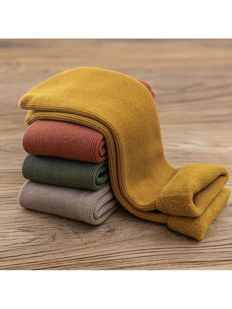     			Infispace Pack of 4 Woollen Men's Solid Mid Length Socks ( Mustard )