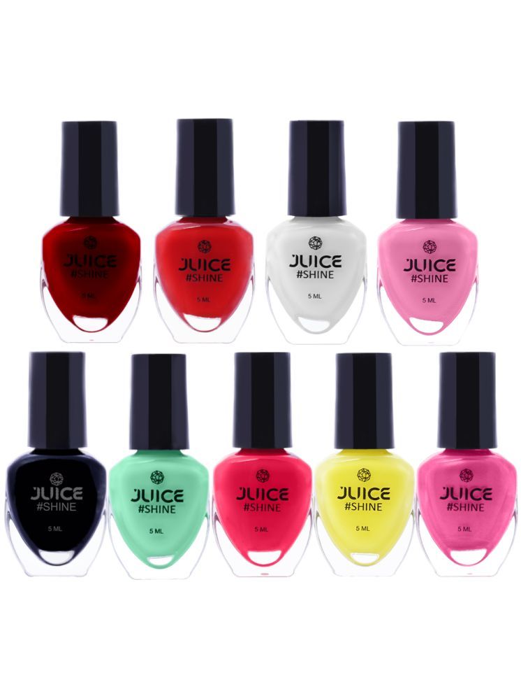     			Juice Pink Glossy Nail Polish 45 ( Pack of 9 )