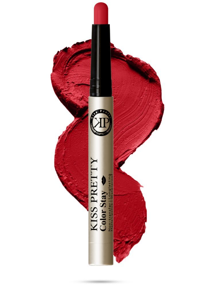     			KISS PRETTY Red Matte Lipstick 3.5