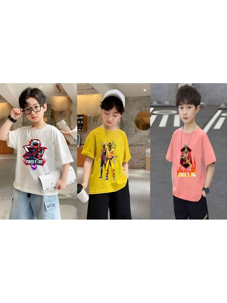     			Kintu Parantu Pack of 3 Polyester T-Shirt For Boys ( Multicolor10 )