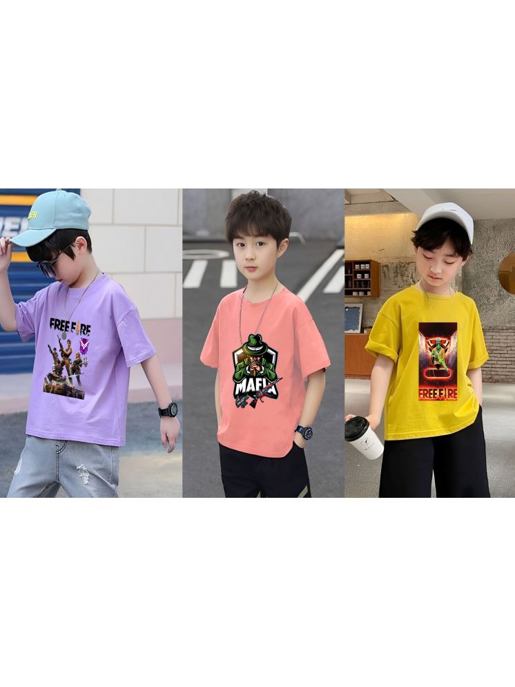     			Kintu Parantu Pack of 3 Polyester T-Shirt For Boys ( Multicolor8 )