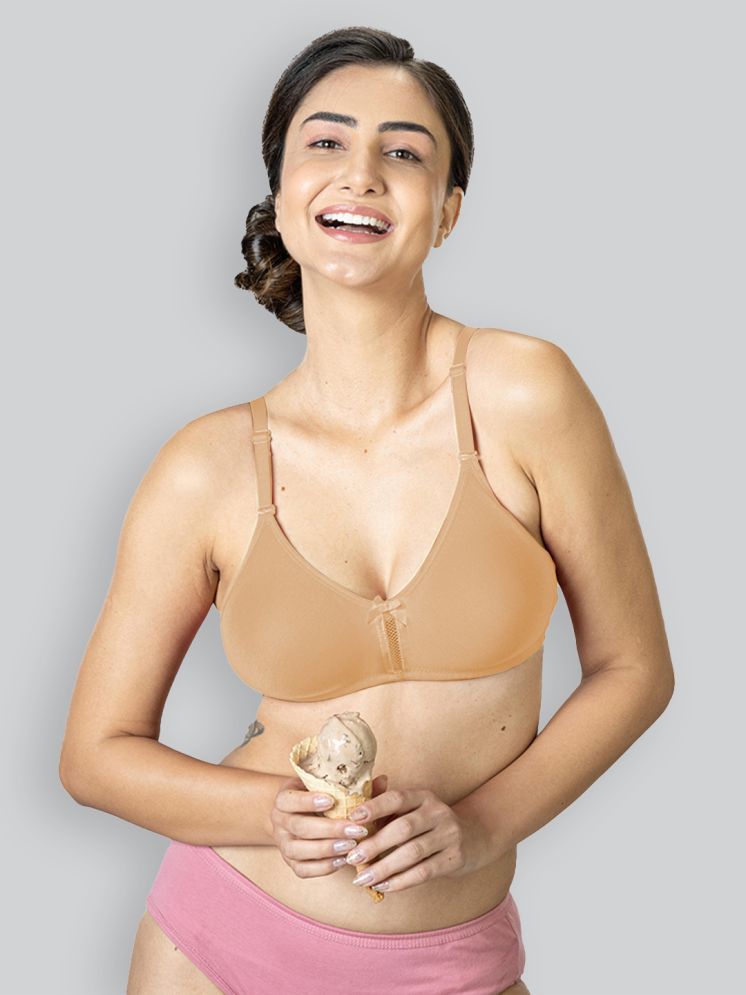     			LYRA Pack of 1 Cotton Non Padded Women's Everyday Bra ( Beige ) Flora Mesh Bra 516