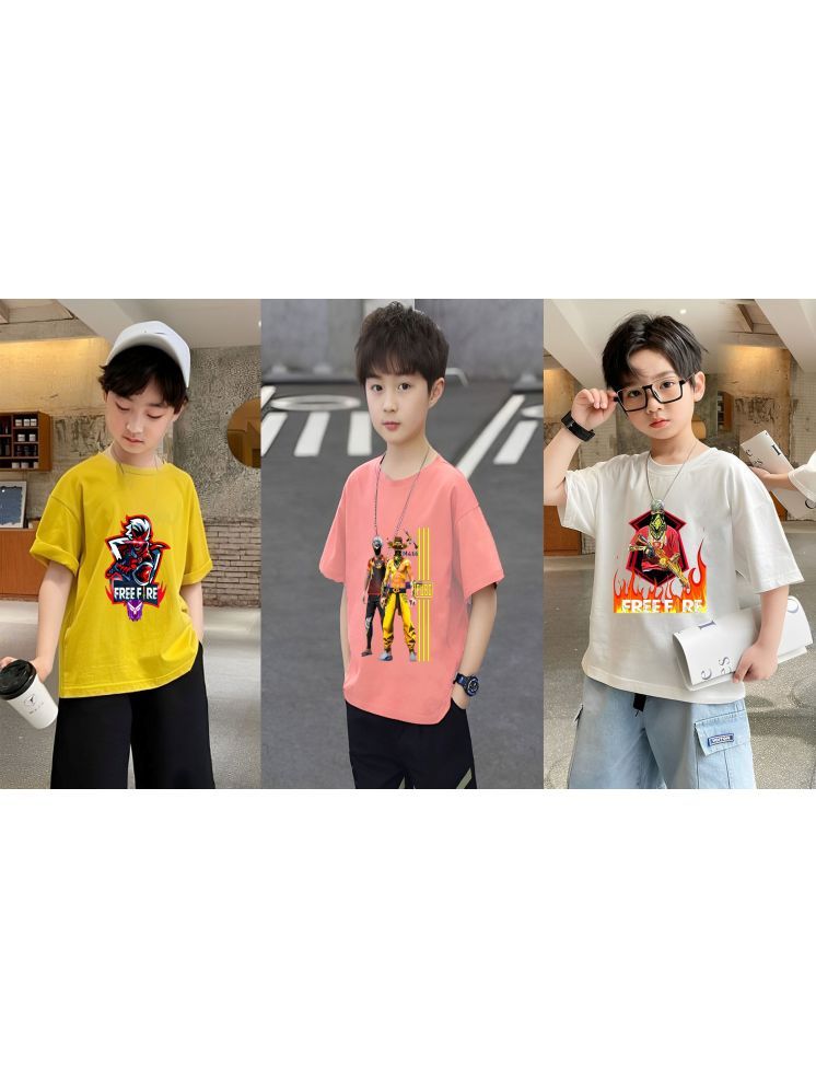     			Lecowar Pack of 3 Polyester T-Shirt For Boys ( Multicolor6 )