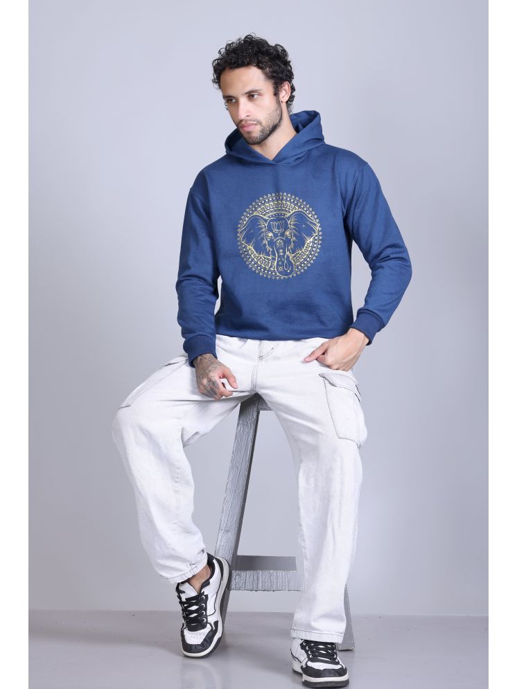     			OBAAN Fleece Hooded Men's Sweatshirt - Blue ( Pack of 1 )