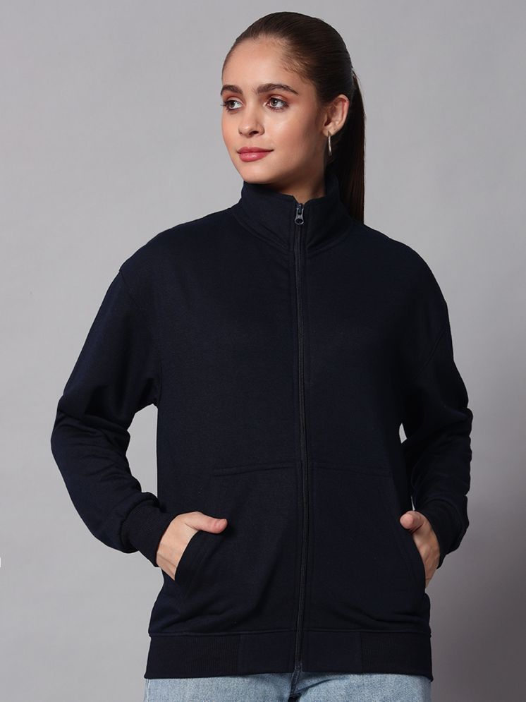     			OBAAN Fleece Women's Zippered Sweatshirt ( Navy )