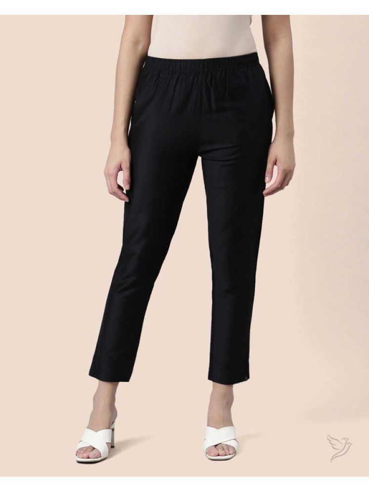     			Twin Birds - Black Viscose Women's Straight Pant ( Pack of 1 )