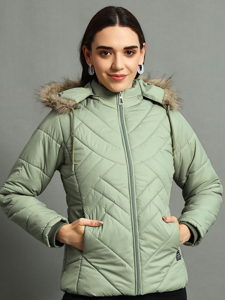     			VERO MODERNO - Polyester Green Quilted/Padded Jackets