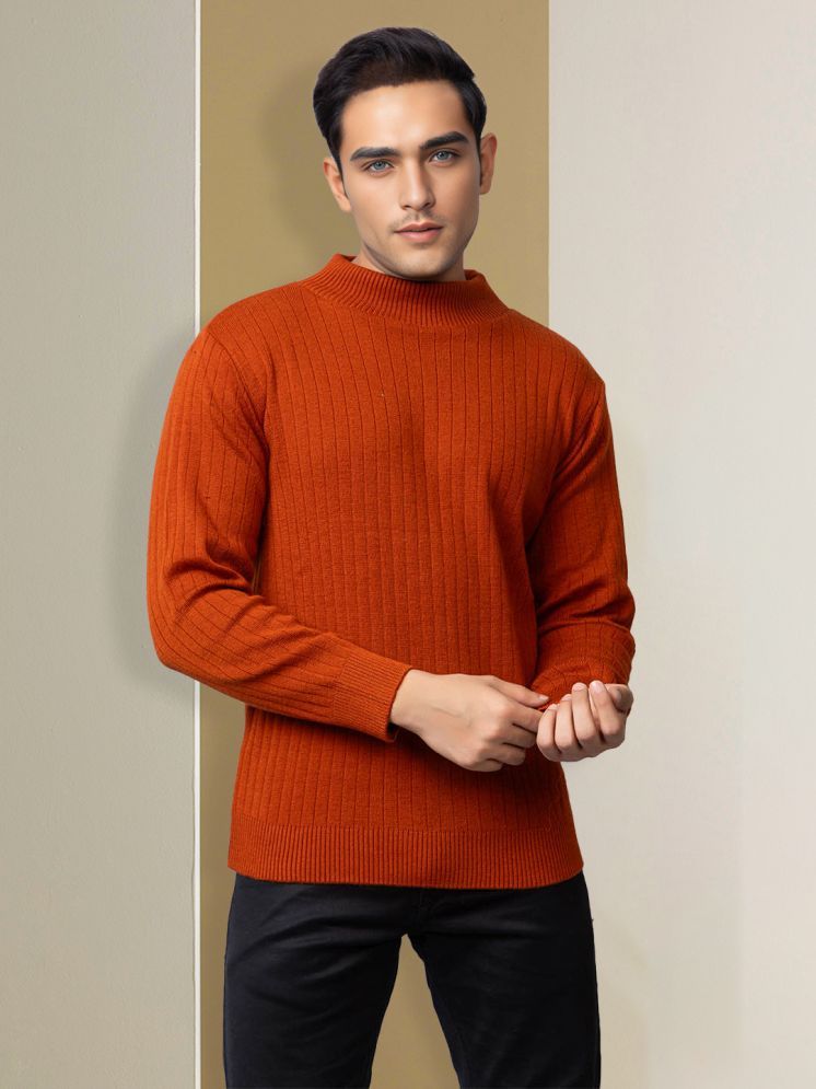     			tysort Woollen Blend High Neck Men's Full Sleeves Pullover Sweater - Rust ( Pack of 1 )