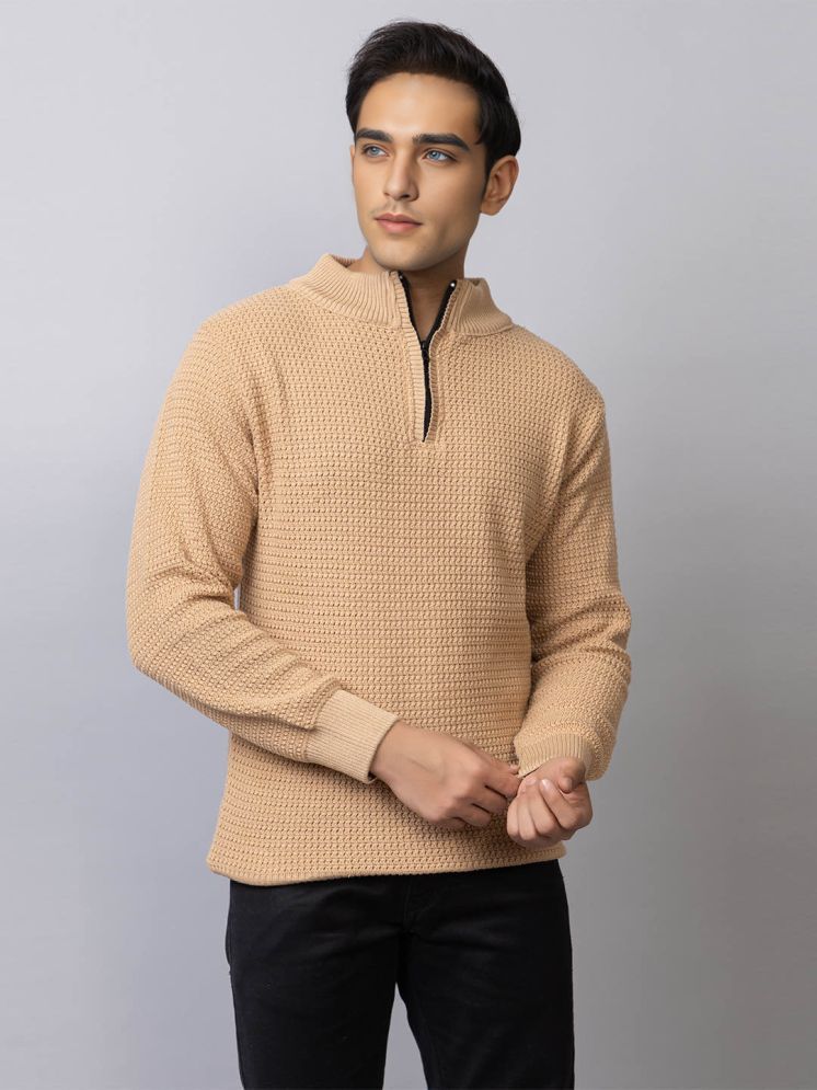     			tysort Woollen Blend High Neck Men's Full Sleeves Pullover Sweater - Beige ( Pack of 1 )