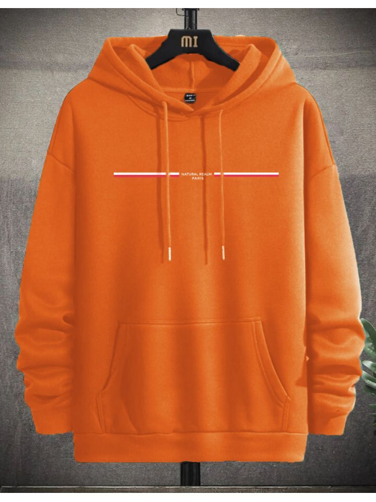     			ELBATROSS Fleece Hooded Men's Sweatshirt - Orange ( Pack of 1 )