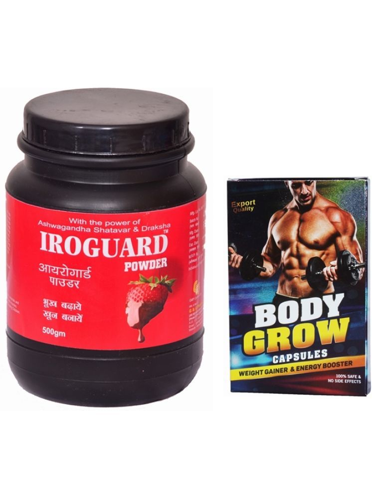     			G & G Pharmacy IroGuard Powder 500gm & Dr Chopra Body Grow Capsule 10 no.s Unflavoured