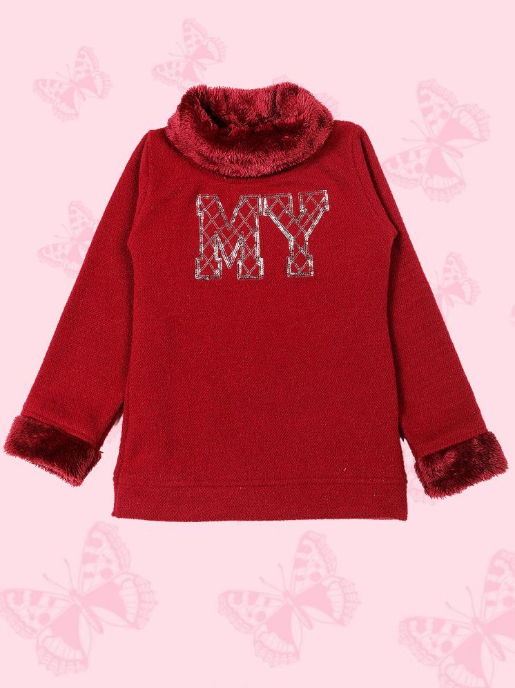     			PAMPOLINA Girls Cotton Blend Sweatshirt ( Maroon )