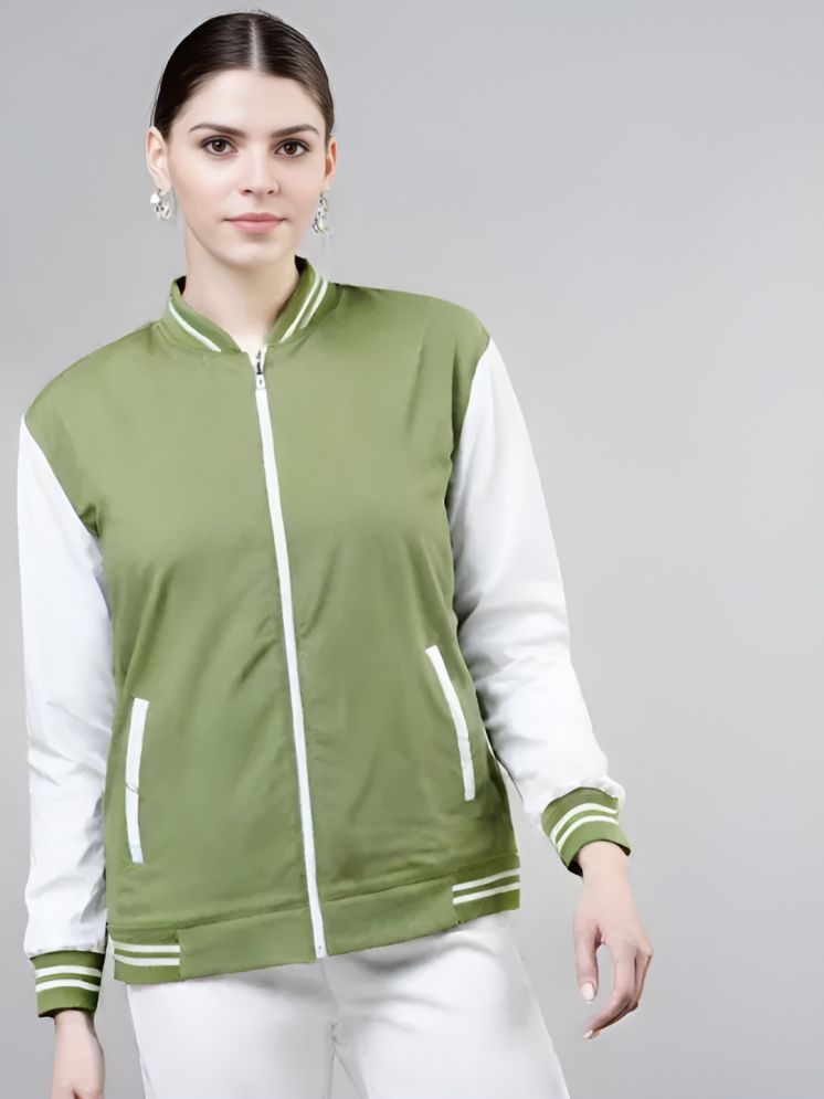     			PLUS PARADISE - Polyester Green Bomber Jackets