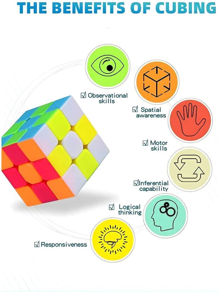     			Rubik's Cube 3X3X3 Easy|Brainstorming Puzzle Cube|and Smooth Rotation Colorful Cube High Speed Sticker-Less Puzzle Game,Multicolor(Age 6+ Years and Above)