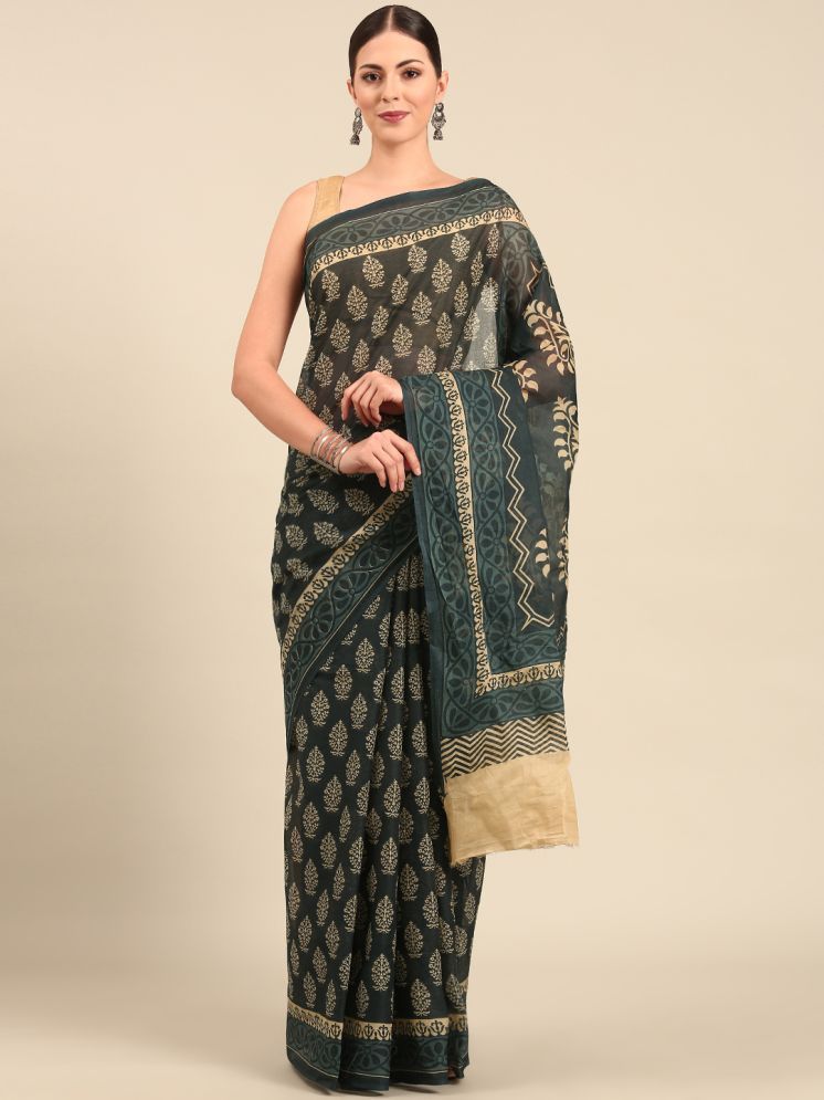     			SHANVIKA Cotton Printed Saree Without Blouse Piece - Grey ( Pack of 1 )