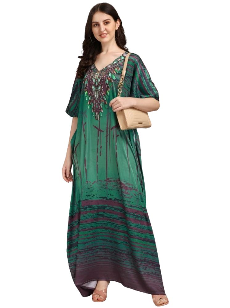     			SILK SUTRA Green,Black Satin Women's Kaftan ( Pack of 1 )