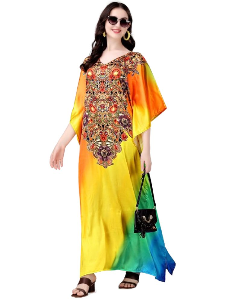     			SILK SUTRA Multi Color Satin Women's Kaftan ( Pack of 1 )