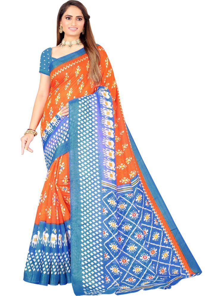     			Samai Cotton Silk Printed Saree With Blouse Piece - Multicolor9 ( Pack of 1 )