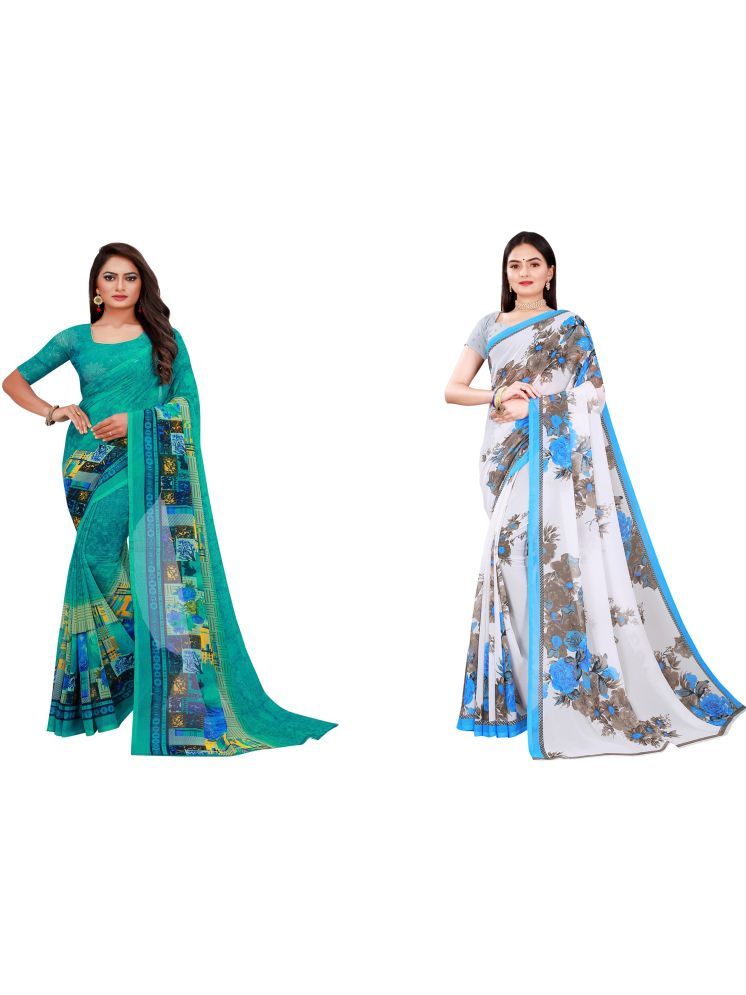     			Samai Cotton Silk Printed Saree With Blouse Piece - Multicolor6 ( Pack of 2 )