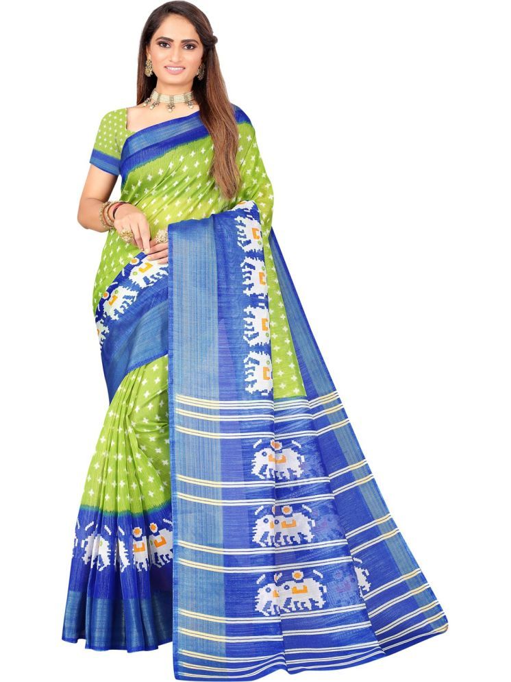     			Samai Cotton Silk Printed Saree With Blouse Piece - Multicolor1 ( Pack of 1 )