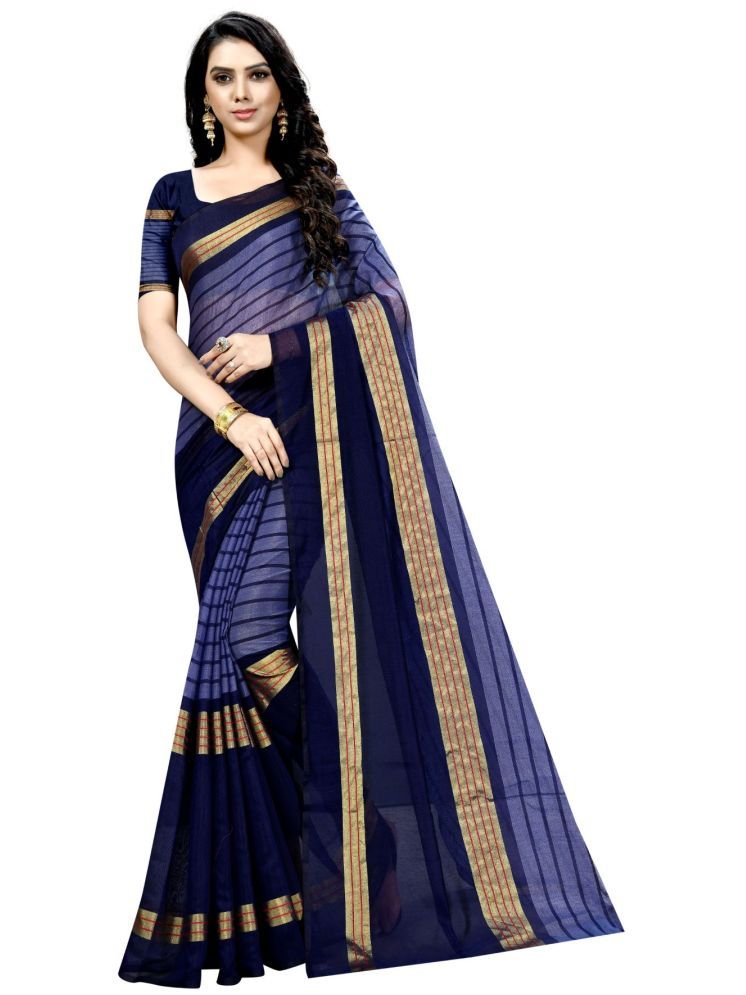     			Samai Cotton Silk Solid Saree Without Blouse Piece - Light Blue ( Pack of 1 )