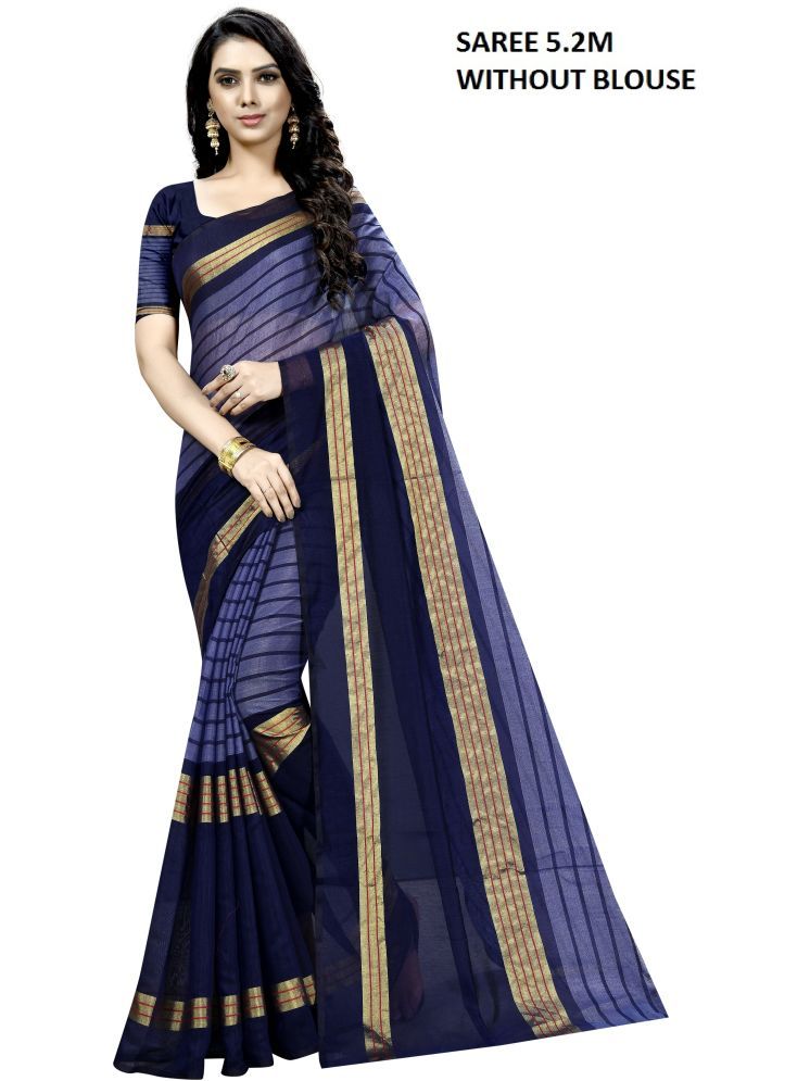     			Samai Cotton Silk Solid Saree With Blouse Piece - Silver ( Pack of 1 )