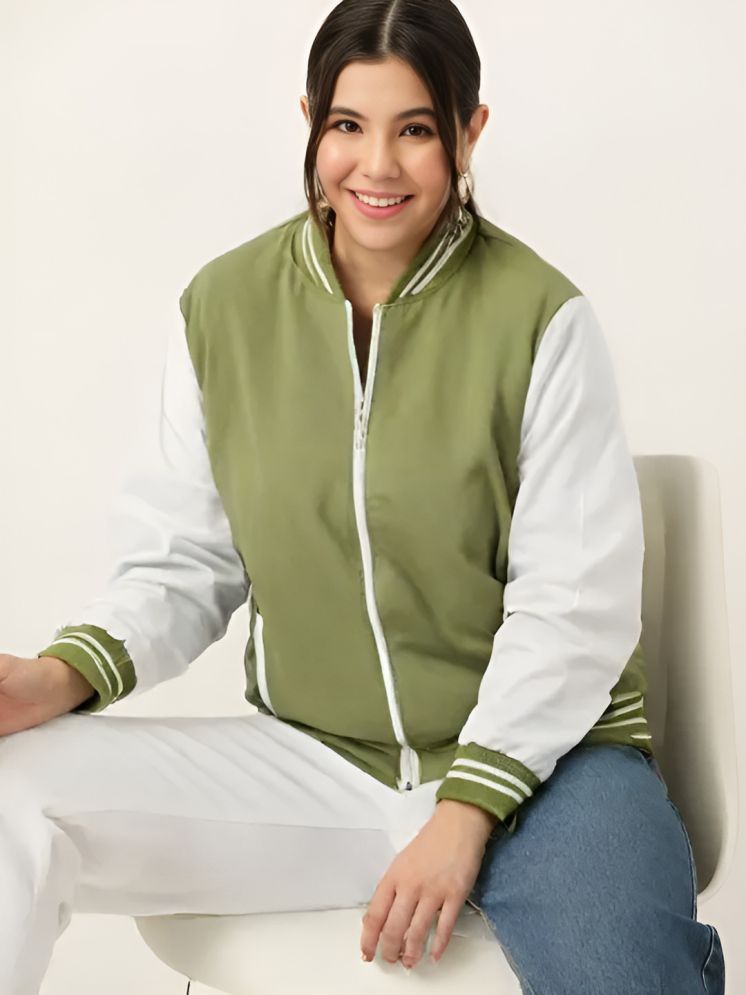     			curvy comfort - Polyester Green Bomber Jackets