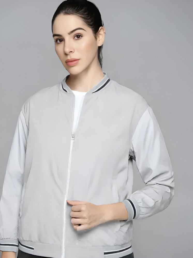     			plusperfaction - Polyester Grey Bomber Jackets