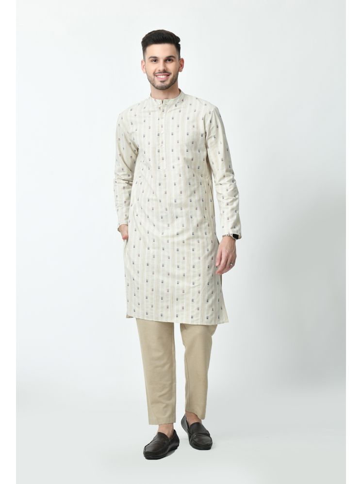     			AMBI Beige Cotton Blend Men's Regular Kurta ( Pack of 1 )