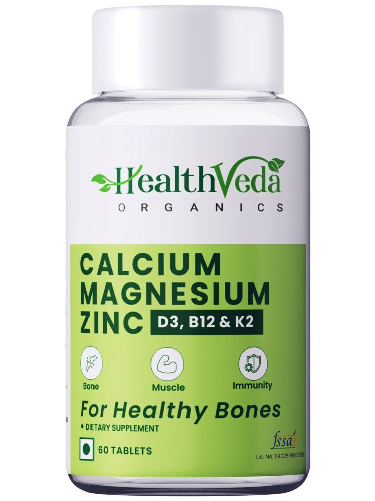     			Health Veda Organics Calcium, Magnesium, & Zinc Tablets 60 no.s Minerals Tablets